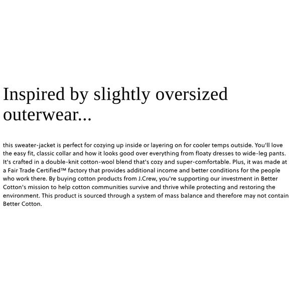 J.Crew Women's SZ S Collared Sweater-Jacket NWOT - Picture 8 of 8